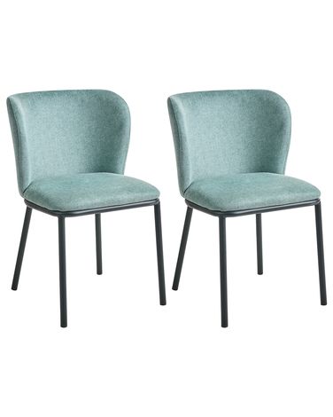 Set van 2 eetkamerstoelen ARTESIA Stof Mintgroen
