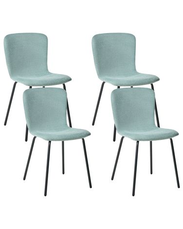 Set of 4 Dining Chairs CALDWELL Fabric Mint Green