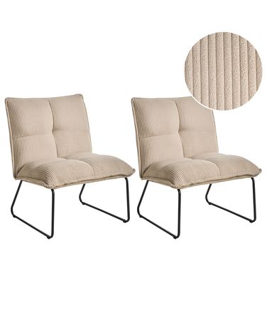 Set van 2 fauteuils BJASTA Corduroy Beige