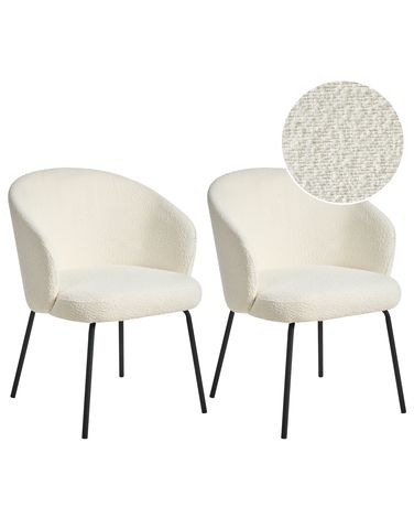 Set van 2 eetkamerstoelen LUDDEN Bouclé Lichtbeige