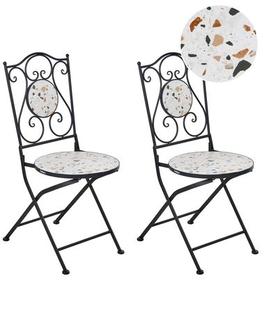 Set van 2 tuinstoelen ARTENA inklapbaar Metaal Zwart