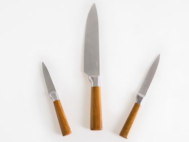 Set of 3 Knives TOCHIGI Brown