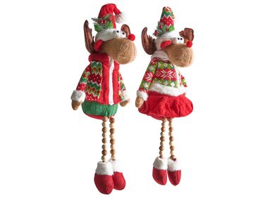 Set van 2 kerstdecoraties GEITSJOEN Rendier 55/58 cm Meerkleurig