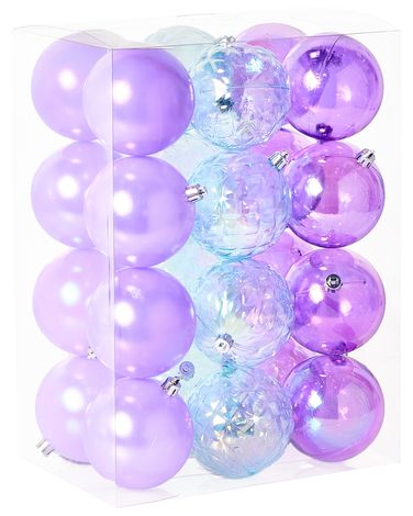 Set of 24 Baubles ASNEN Violet