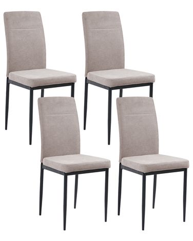 Set of 4 Dining Chairs RINER Fabric Taupe