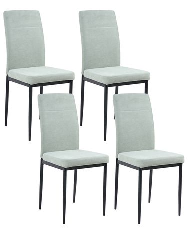 Set of 4 Dining Chairs RINER Fabric Light Green
