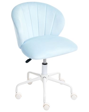 Desk Chair CHEERFUL Velvet Light Blue