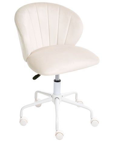 Desk Chair CHEERFUL Velvet Off-White