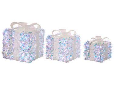 Set of 3 Christmas Decorations LED HALLANGEN Christmas Gifts 20/25/30 cm Multicolour