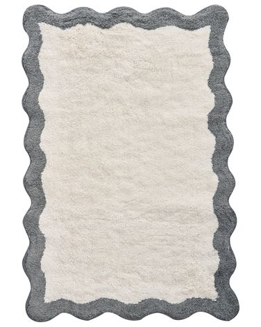 Tapis de bain NANGAL Gris/beige 60 x 90 cm Coton
