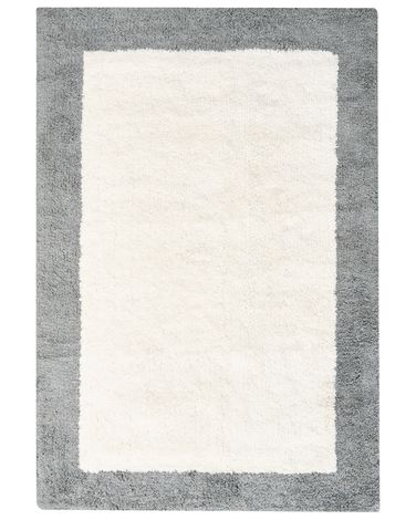 Tapis de bain KABRI Gris/beige 60 x 90 cm Coton