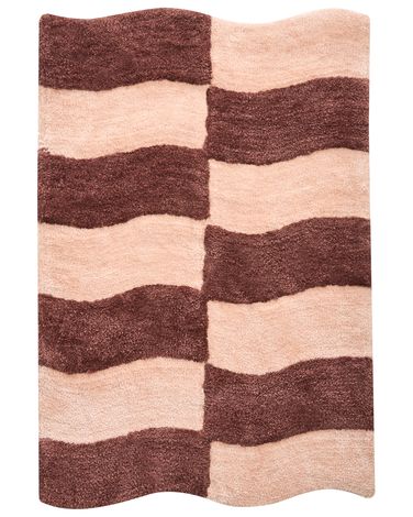 Tapis de bain DIWANA Marron/beige 60 x 90 cm
