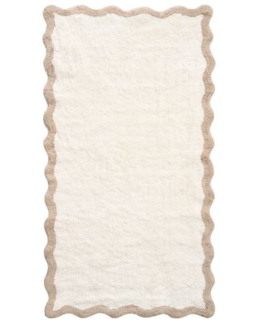 Tapis de bain NANGAL Marron/beige 80 x 150 cm Coton