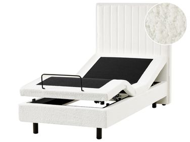 Verstelbaar bed Bouclé CASTELLAN 90 x 200 cm Gebroken wit
