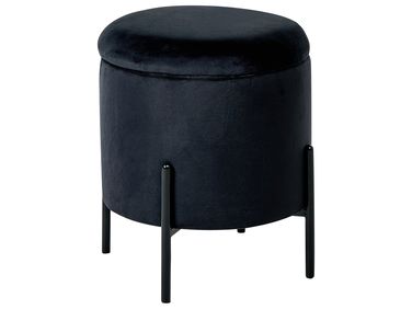Storage Pouffe WENONA Velvet Black