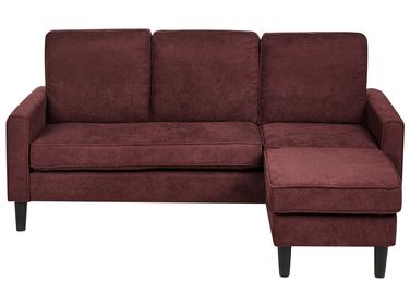 Sofa 3 Seater AVESTA Fabric Burgundy with Ottoman