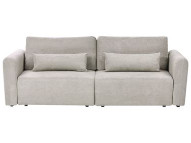 Sofa Bed 3 Seater VAXHOLM Fabric Grey with Storage