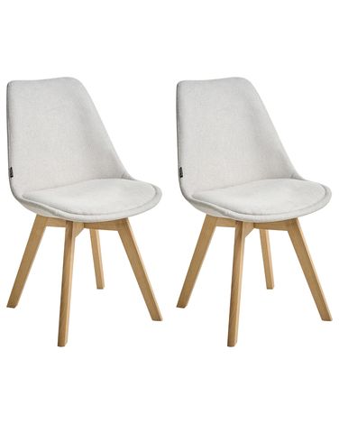 Set of 2 Dining Chairs DAKOTA II Fabric Off-White