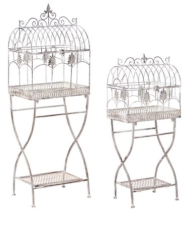 Set van 2 rekken SICILY Metaal 122/90 cm 43/37 cm Grijs