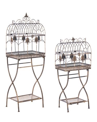 Set van 2 rekken SICILY Metaal 122/90 cm 43/37 cm Zwart