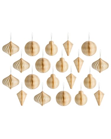 Set van 20 kerstornamenten JOLSTRA Papier Beige