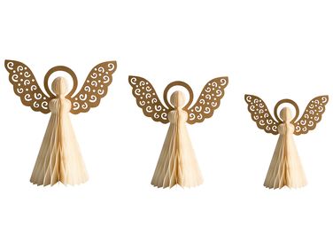 Set van 3 figuren EIRA Engel 24/28/33 cm Beige