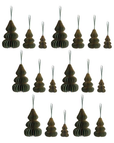 Set van 19 kerstornamenten ORKLA Papier Groen