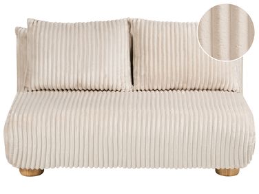 Sofa Bed 2 Seater ABISKO Corduroy Off-White