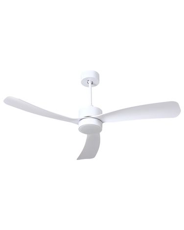 Ventilateur de plafond avec lampe PRASLIN Avec télécommande LED Blanc
