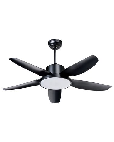 Ventilateur de plafond avec lampe LOUVET Avec télécommande LED Noir
