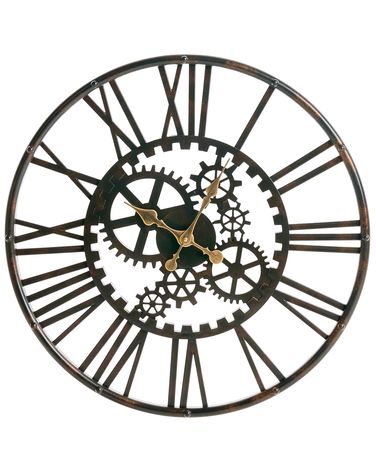 Wandklok PETRER 60 cm Metaal Zwart
