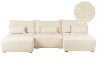 Modulaire U-vormige bank NERBO Bouclé Gebroken wit