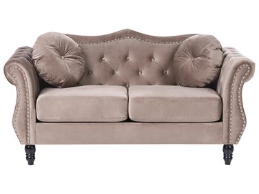 Bank 2-zits SKIEN Fluweel Taupe