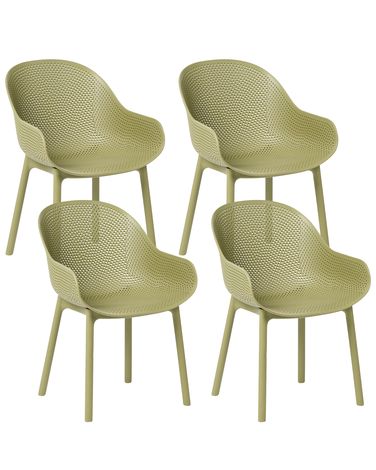Set van 4 tuinstoelen TIGGIANO Olijfgroen