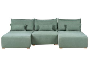 Modulaire U-vormige bank NERBO Stof Lichtgroen