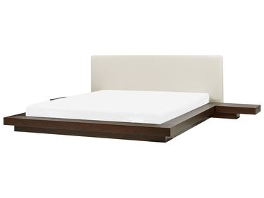 Waterbed Kunstleer ZEN 180 x 200 cm Donker essenhout