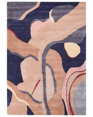 Tapis ALMORA Beige/bleu 160 x 230 cm Soie artificielle