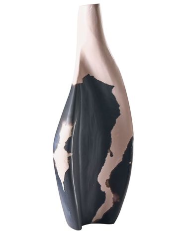 Vase décoratif LAGOS Bois de manguier 40 cm Noir/beige