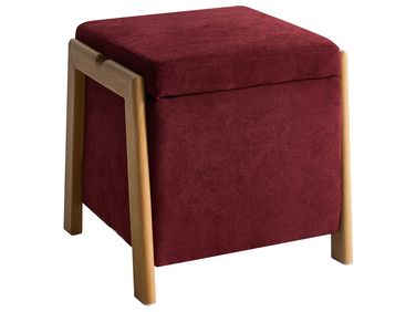 Storage Pouffe EDLAND Fabric 45 cm 43 cm Burgundy
