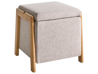 Storage Pouffe EDLAND Fabric 45 cm 43 cm Beige