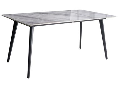 Table de salle à manger de jardin RODALLO 160 cm 90 cm Pierre Marbre gris