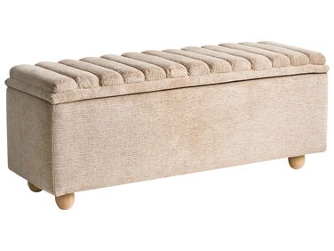 Upholstered Storage Bench SALIDA Fabric Beige