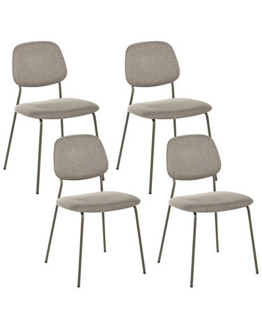 Set of 4 Dining Chairs RILEY Fabric Taupe