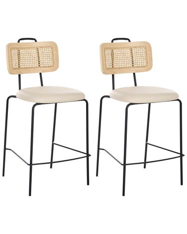 Set van 2 barstoelen ADELANTO Lichtbeige