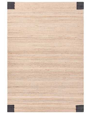 Vloerkleed AMRAVATI Zwart/beige 160 x 230 cm Jute