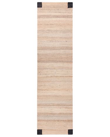 Tapis AMRAVATI Noir/beige 80 x 300 cm Jute