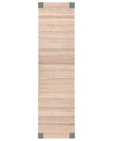 Tapis AMRAVATI Beige/vert 80 x 300 cm Jute