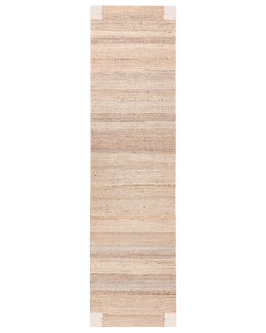 Vloerkleed AMRAVATI Lichtbeige 80 x 300 cm Jute