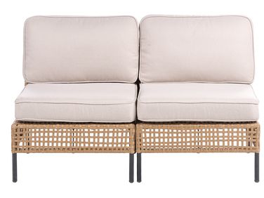 Tuin loungebank 2-zits OMEGANA zonder armsteunen PE rotan Lichtbeige