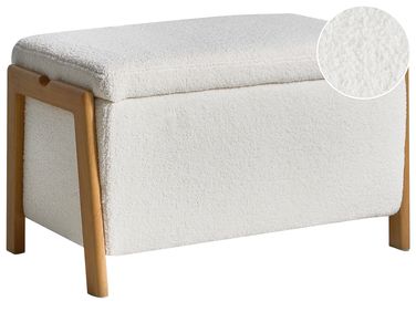 Upholstered Storage Bench EDLAND Boucle White